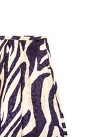 Navy blue and ivory zebra print damask skirt image