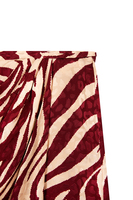 Burgundy and ivory zebra print damask skirt image