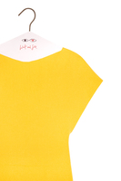Lemon yellow short midi knit dress image