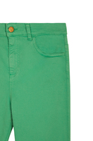 Bright green flared trousers image