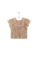 Leopard print broderie anglaise blouse image