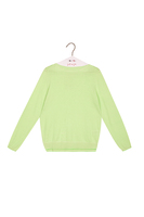 Lime green and white striped sweater image