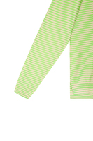 Maglione a righe bianche e verde lime image