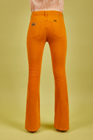 Saffron yellow flared trousers image