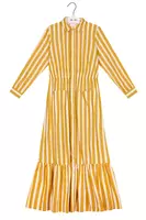 Oil and white striped shirtdress image