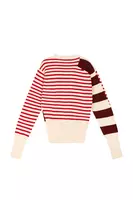 White and red mixed stripe sweater image