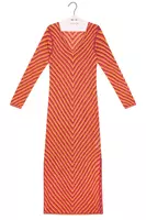 Diagonal sunset stripe crochet dress image