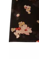 Camicia nera con stampa a fiori multicolore image