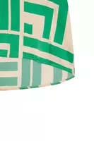 Blusa con stampa geometrica verde smeraldo e avorio image