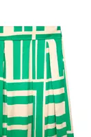 Emerald green and ivory geometric print skirt image