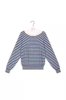 Ocean blue and white stripe sweater image