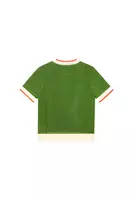 Emerald green pointelle knit top image