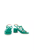 Emerald green suede sandals image