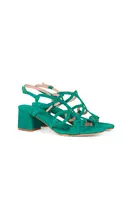 Emerald green suede sandals image