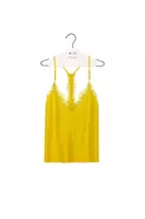Lemon yellow camisole with lace trim image