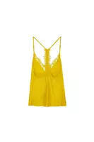 Lemon yellow camisole with lace trim image