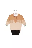 Tricolor lurex knit polo sweater image