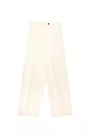 White pleated palazzo trousers image