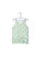 Mint green floral lace tank top  image