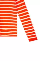 Maglione a righe bianche e arancioni brillante image