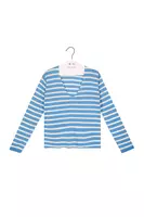 Sky blue and white stripe sweater image