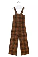 Tawny brown checked dungarees  image