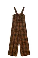 Tawny brown checked dungarees  image