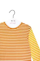 Maglietta a maniche lunghe a righe miste giallo zafferano e limone image