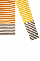 Maglietta a maniche lunghe a righe miste giallo zafferano e limone image