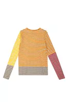 Saffron and lemon yellow mixed stripe long sleeve t-shirt  image