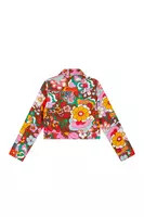 Brown multicoloured '70s floral print jacket image