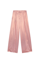 Pantaloni palazzo in lamé oro rosa image