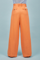 Pantaloni palazzo arancio melone con pince image