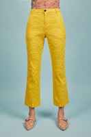 Sunshine yellow jacquard trousers image