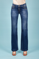 Low waist blue straight jeans image