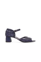 Midnight Blue Woven Leather Sandals  image