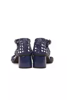 Midnight Blue Woven Leather Sandals  image