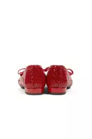 Ruby Red Woven Leather Ballerinas image