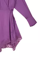 Violet wrap dress with lace trim image