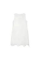 White embroidered sleeveless mini dress  image