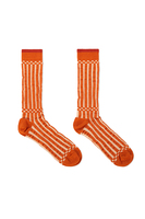 Cinnamon and White Ribbed Socks  image
