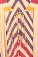 Rose and violet chevron striped silk dress  image