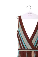 Bronze and aqua striped pointelle dress  image