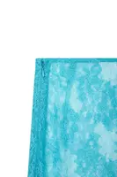 Aqua blue floral lace pencil skirt image