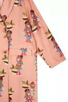 Dusty rose floral lady printed silk overcoat image