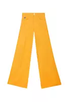 Saffron yellow linen palazzo trousers image
