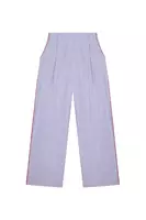 Blue striped trousers with zig zags  image