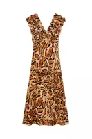 Animalier midi dress with ruffles  image
