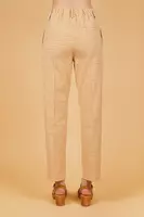 Beige and ivory gingham trousers image