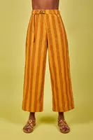Tan and camel striped trousers  image